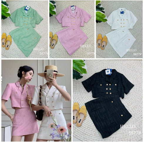 HELLO Tweed Two Piece Coordinated Set